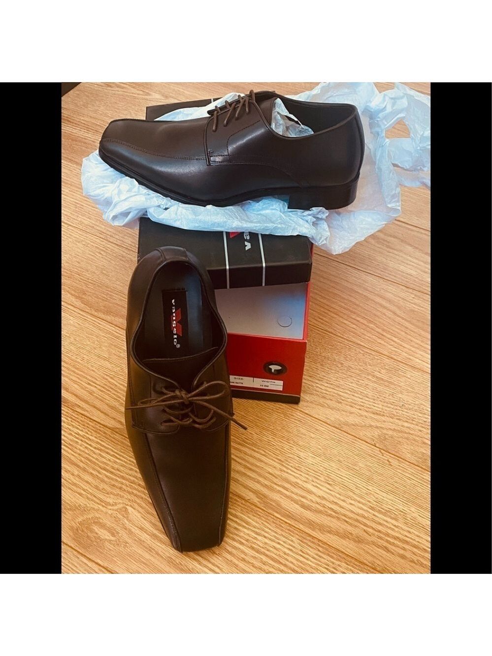 Dark Brown Chocolate Size 10.5 Square Toe Matte Tux Tuxedo Dress Shoes New - Picture 2 of 2